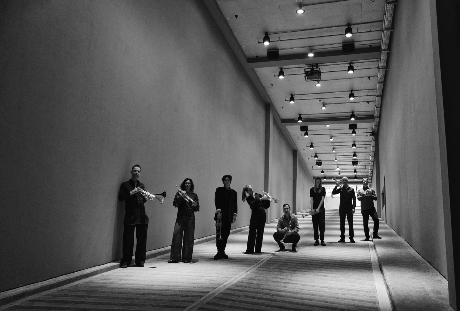 Trumpet player in performance